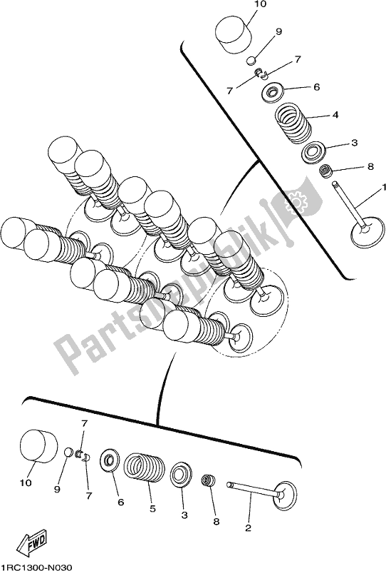 All parts for the Valve of the Yamaha MT 09 Traj MTT 850J 2018