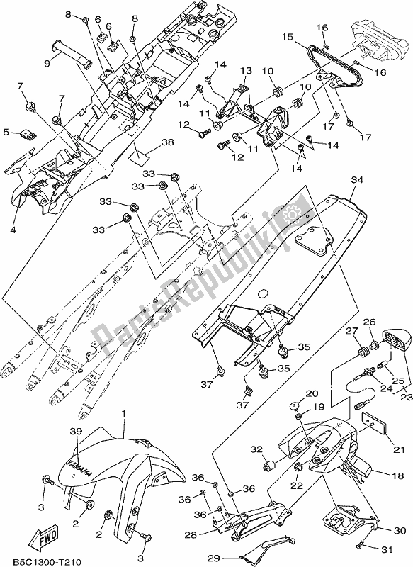 All parts for the Fender of the Yamaha MT 09 Trak MTT 850K 2019