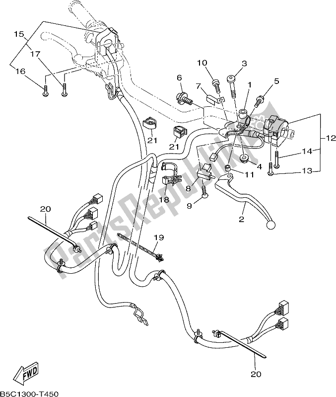 Tutte le parti per il Impugnatura Interruttore E Leva del Yamaha MT 09 Trak MTT 850K 2019