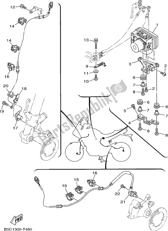 All parts for the Electrical 3 of the Yamaha MT 09 Tral MTT 850L 2020