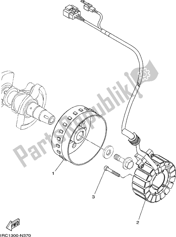 All parts for the Generator of the Yamaha MT 09 Tral MTT 850L 2020