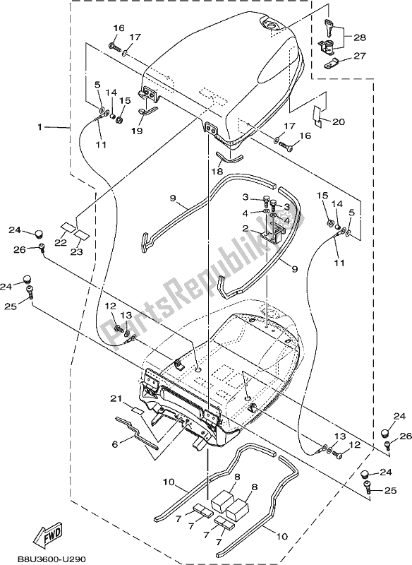 Toutes les pièces pour le Siège 2 du Yamaha MT 09 Trapl MTT 850 PL 2020