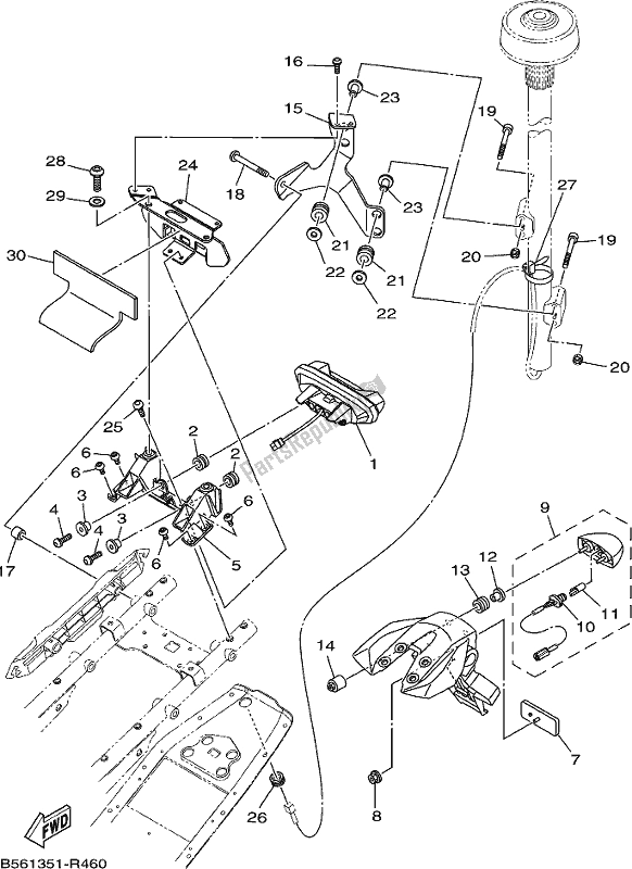 All parts for the Taillight of the Yamaha MT 09 Trapl MTT 850 PL 2020