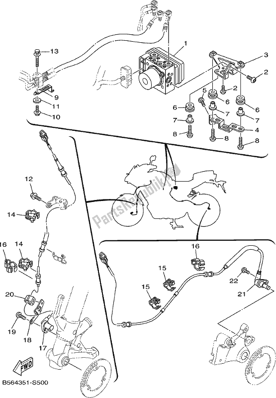 All parts for the Electrical 3 of the Yamaha MT 09 Trapm MTT 850 PM 2021