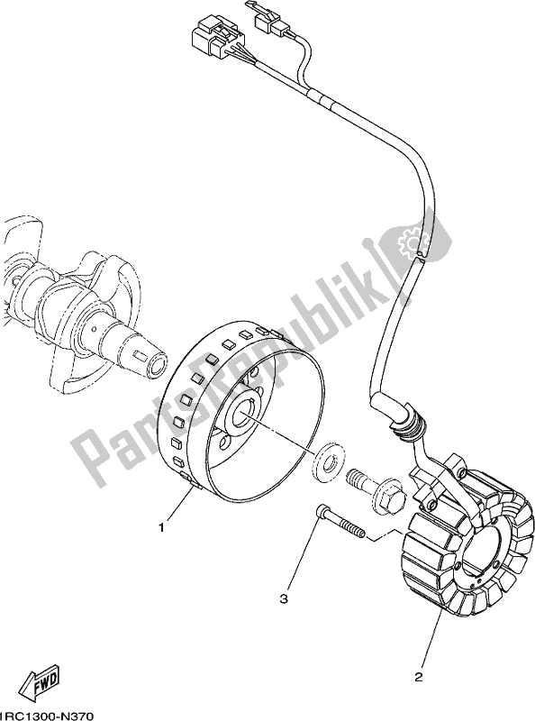 All parts for the Generator of the Yamaha MT 09 Trapm MTT 850 PM 2021