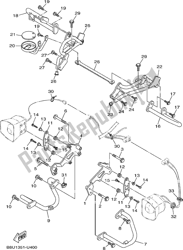 Todas as partes de Guard & Side Bag do Yamaha MT 09 Trapm MTT 850 PM 2021