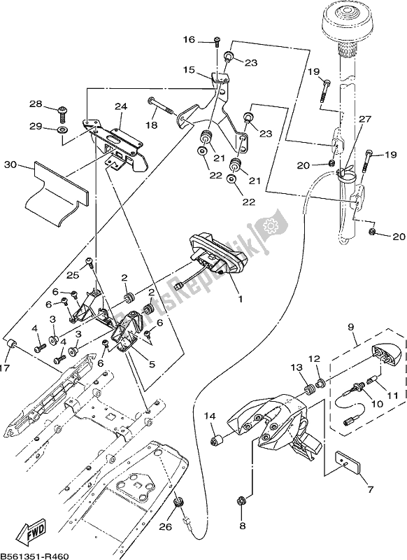 All parts for the Taillight of the Yamaha MT 09 Trapm MTT 850 PM 2021