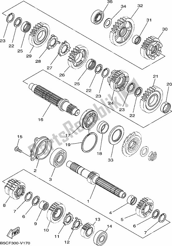 All parts for the Transmission of the Yamaha MT 09 Trapm MTT 850 PM 2021