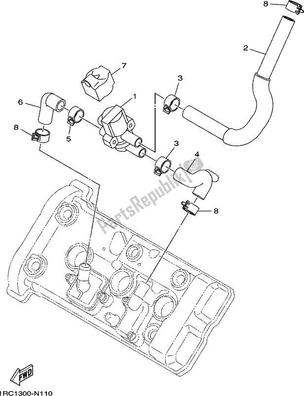 All parts for the Air Induction System of the Yamaha MT 09 Traspj MTT 850 DJ 2018