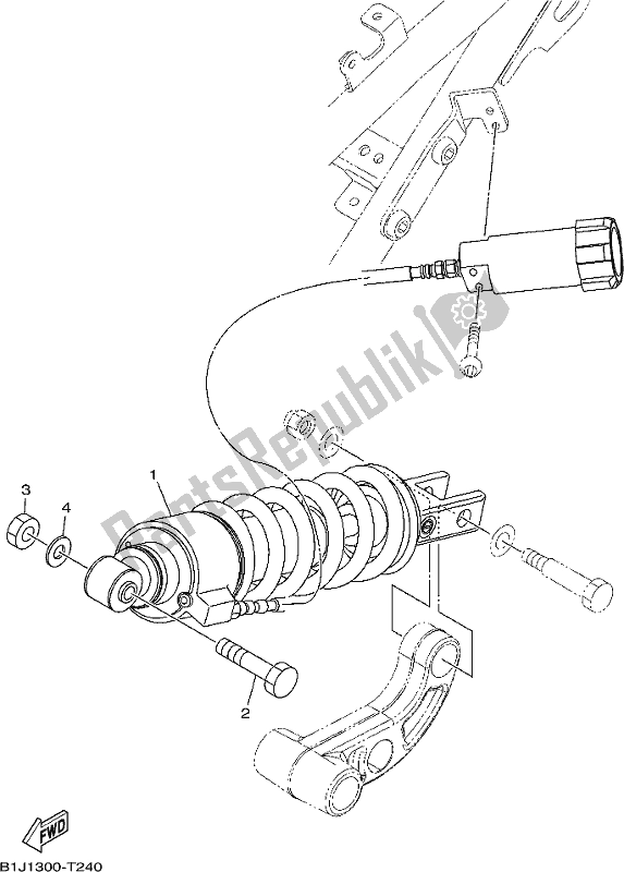 All parts for the Rear Suspension of the Yamaha MT 09 Traspj MTT 850 DJ 2018