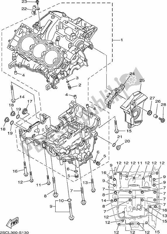 Toutes les pièces pour le Carter du Yamaha MT 09 Traspl MTT 850 DL 2020