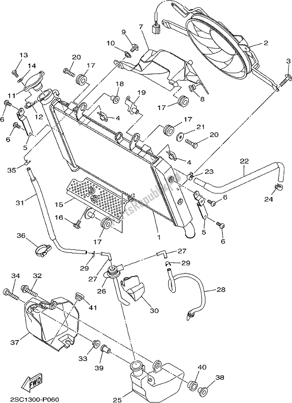 Tutte le parti per il Tubo Del Radiatore del Yamaha MT 09 Traspl MTT 850 DL 2020