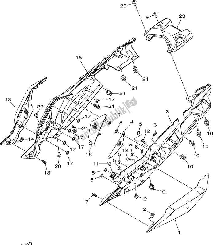 Toutes les pièces pour le Couvercle Latéral du Yamaha MT 09 Traspl MTT 850 DL 2020