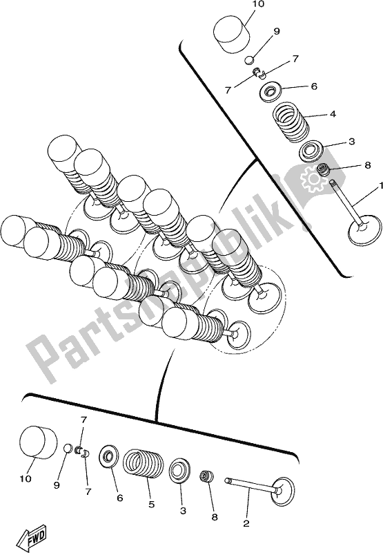 Todas las partes para Válvula de Yamaha MT 09 Traspl MTT 850 DL 2020