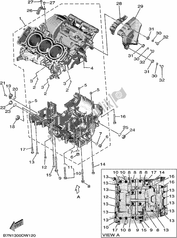 Alle onderdelen voor de Carter van de Yamaha MT 09 Traspm MTT 890 DM 2021