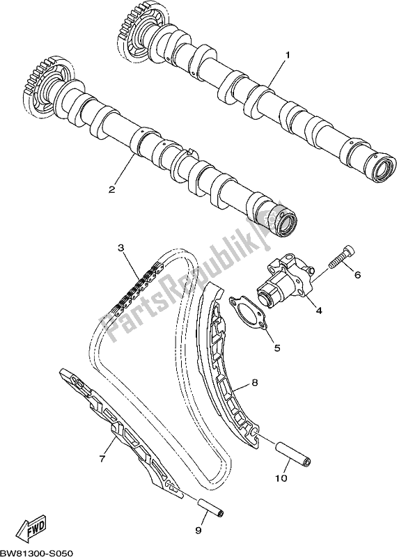 All parts for the Camshaft & Chain of the Yamaha MT 10 AJ MTN 1000J 2018