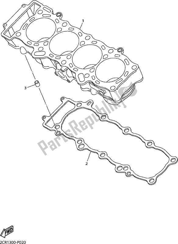 All parts for the Cylinder of the Yamaha MT 10 AJ MTN 1000J 2018