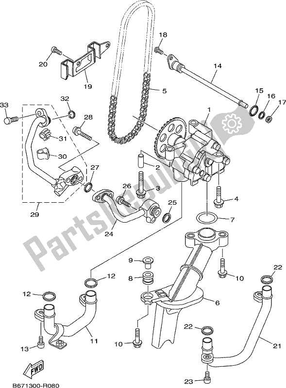 All parts for the Oil Pump of the Yamaha MT 10 AJ MTN 1000J 2018