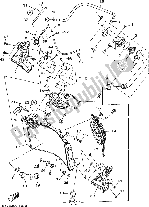 All parts for the Radiator & Hose of the Yamaha MT 10 AJ MTN 1000J 2018