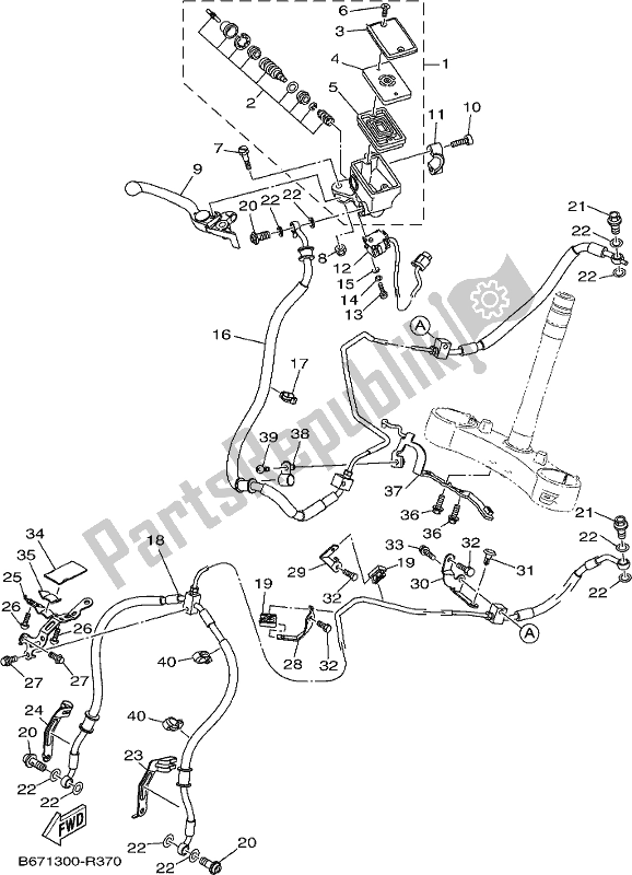 Tutte le parti per il Pompa Freno Anteriore del Yamaha MT 10 AJ MTN 1000J 2018