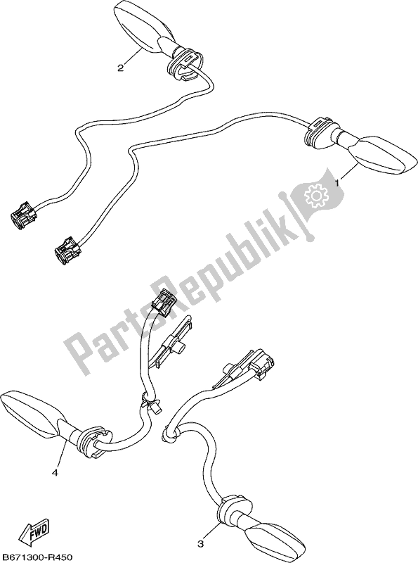 Todas as partes de Luz Intermitente do Yamaha MT 10 AK MTN 1000K 2019