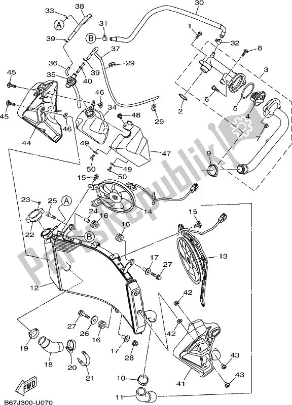 All parts for the Radiator & Hose of the Yamaha MT 10 AL MTN 1000 2020