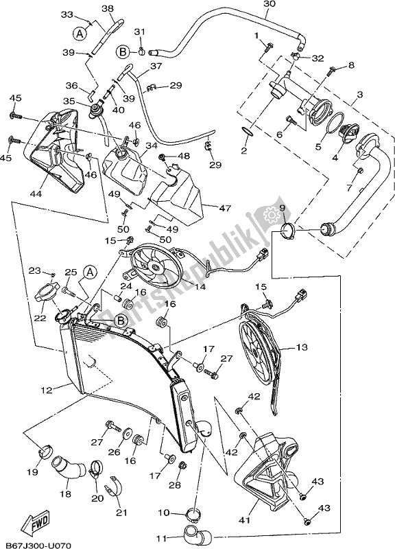 All parts for the Radiator & Hose of the Yamaha MT 10 AL MTN 1000 2020