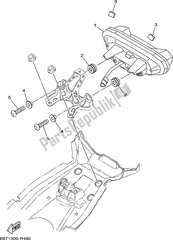 Tutte le parti per il Fanale Posteriore del Yamaha MT 10 AL MTN 1000 2020