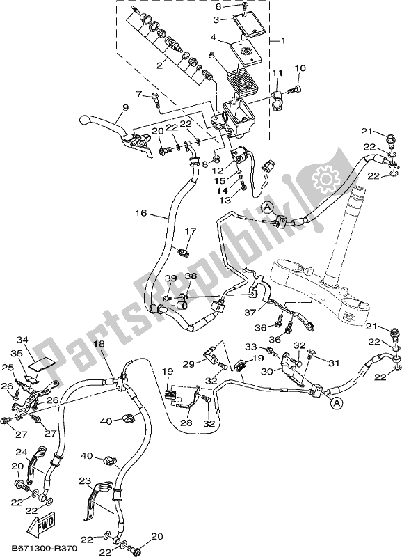 All parts for the Front Master Cylinder of the Yamaha MT 10 AM MTN 1000M 2021