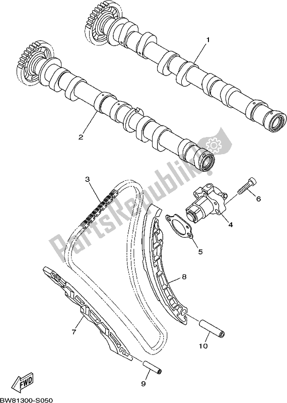 Todas las partes para árbol De Levas Y Cadena de Yamaha MT 10 Asph MTN 1000 DH 2017