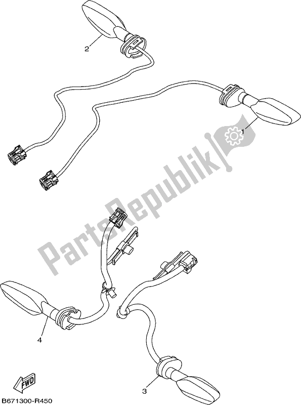 Todas as partes de Luz Intermitente do Yamaha MT 10 Asph MTN 1000 DH 2017