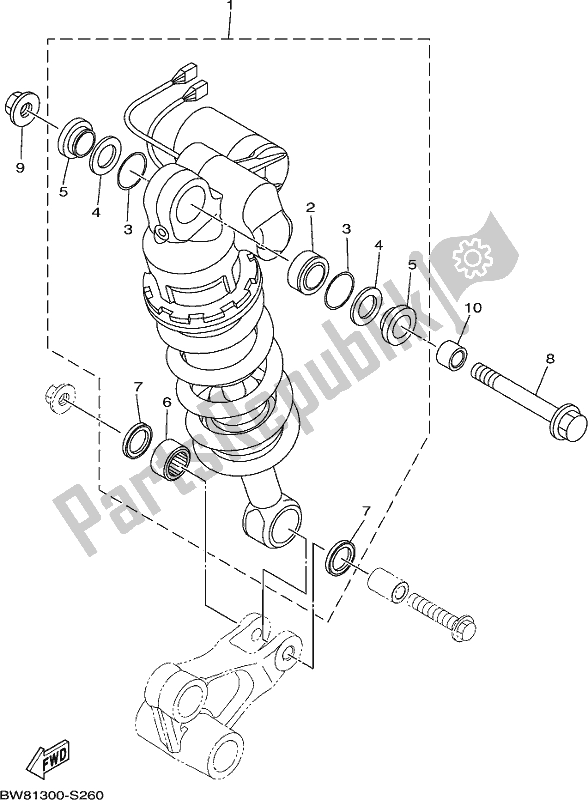 Todas las partes para Suspensión Trasera de Yamaha MT 10 Asph MTN 1000 DH 2017