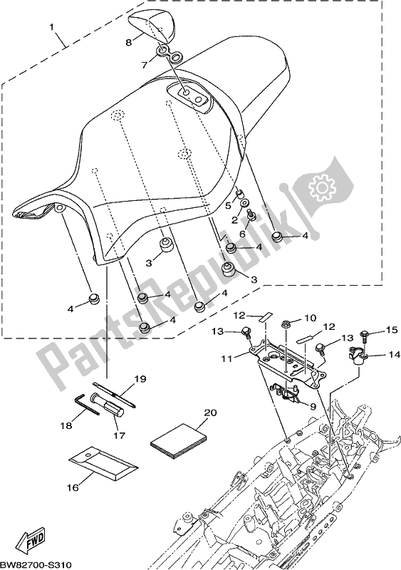 Todas las partes para Asiento de Yamaha MT 10 Asph MTN 1000 DH 2017