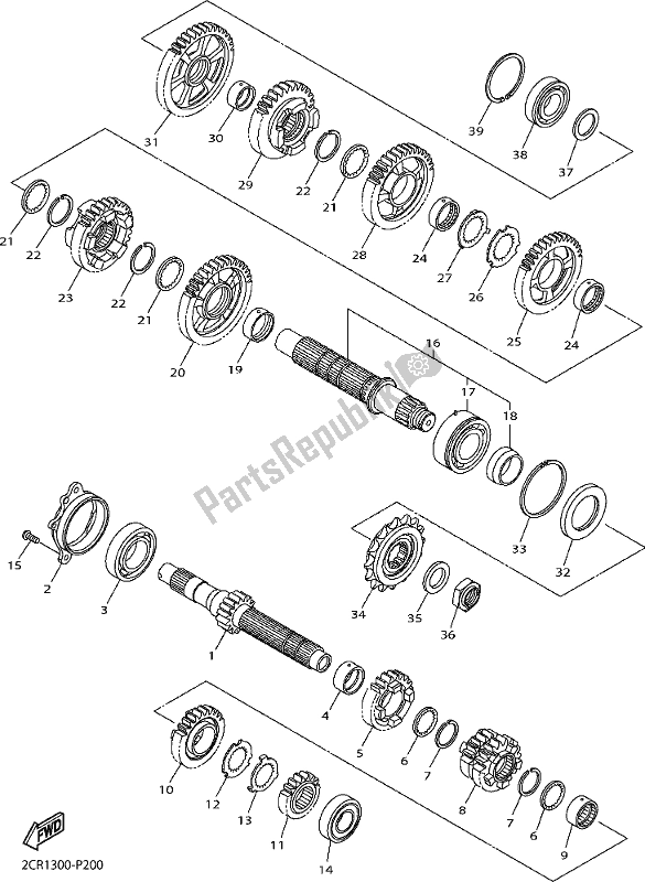 All parts for the Transmission of the Yamaha MT 10 Aspj MTN 1000 DJ 2018