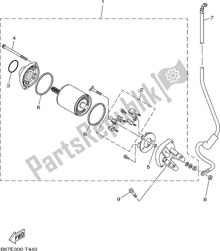 All parts for the Starting Motor of the Yamaha MT 10 Aspj MTN 1000J 2018