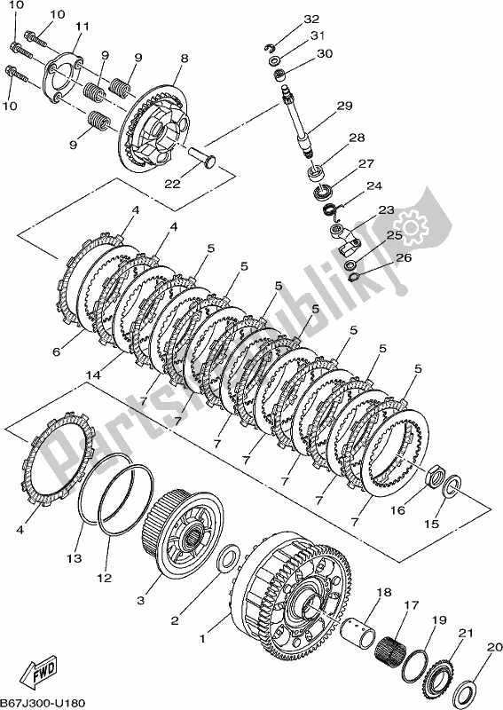 All parts for the Clutch of the Yamaha MT 10 Aspk MTN 1000 DK 2019