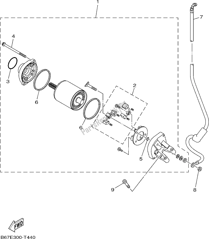 All parts for the Starting Motor of the Yamaha MT 10 Aspk MTN 1000 DK 2019