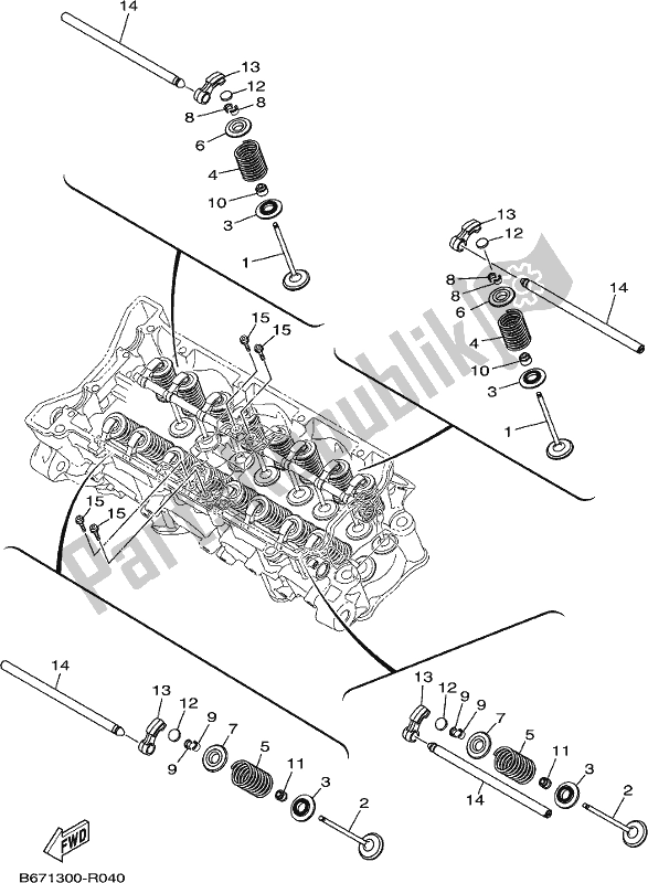 All parts for the Valve of the Yamaha MT 10 Aspk MTN 1000 DK 2019