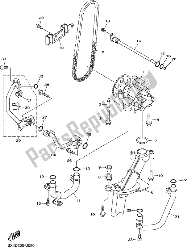 All parts for the Oil Pump of the Yamaha MT 10 Aspl MTN 1000 DL 2020