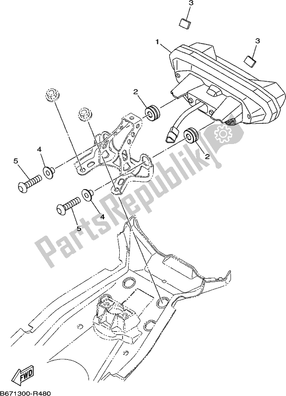 Toutes les pièces pour le Feu Arrière du Yamaha MT 10 Aspl MTN 1000 DL 2020