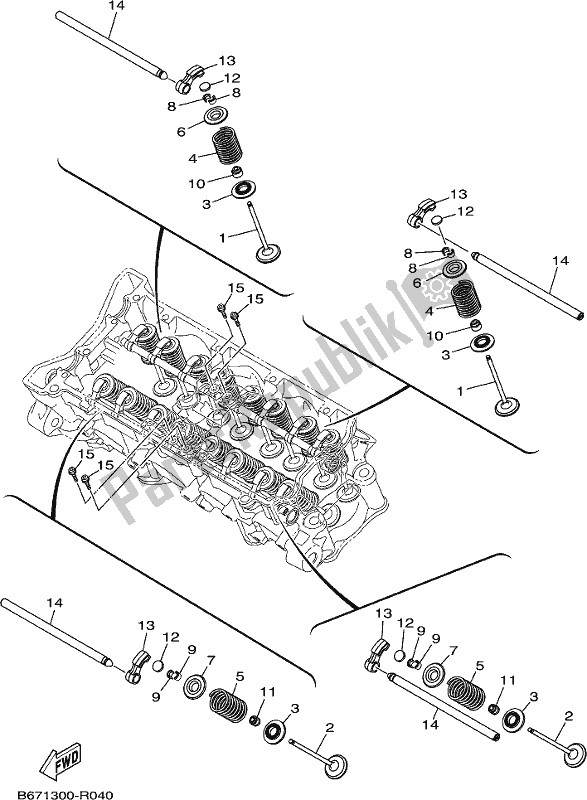 Wszystkie części do Zawór Yamaha MT 10 Aspl MTN 1000 DL 2020