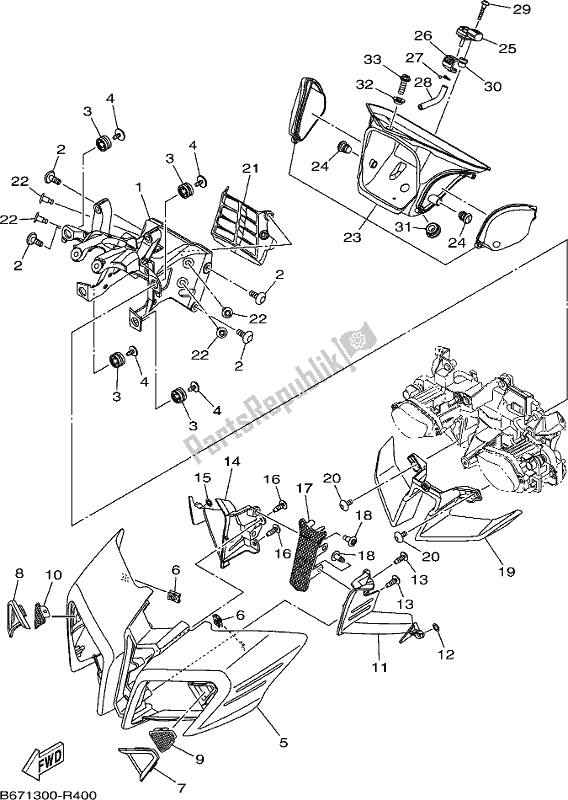 Tutte le parti per il Cowling 1 del Yamaha MT 10 Aspm MTN 1000 DM 2021