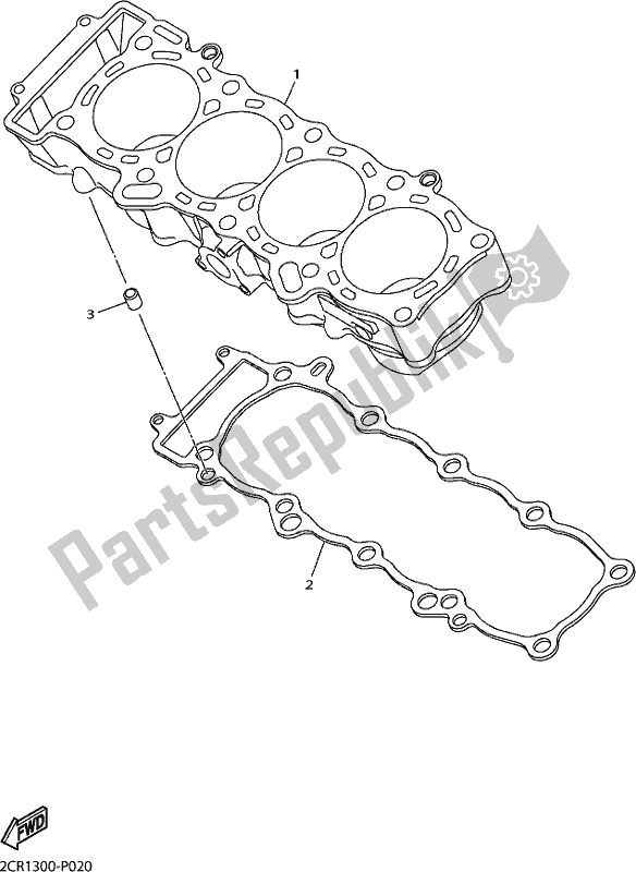 All parts for the Cylinder of the Yamaha MT 10 Aspm MTN 1000 DM 2021