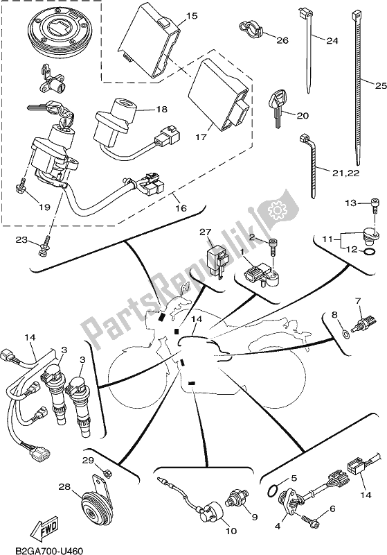 Wszystkie części do Elektryczny 2 Yamaha MTM 660 2019