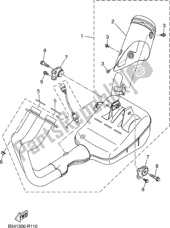 Wszystkie części do Wydechowy Yamaha MTM 660 2019