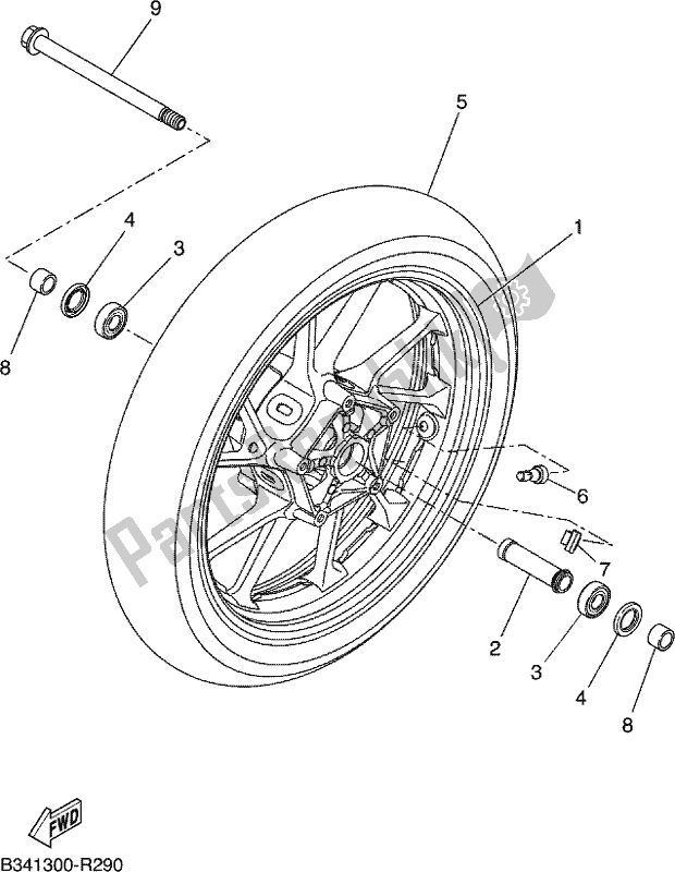 Wszystkie części do Przednie Ko? O Yamaha MTM 660 2019