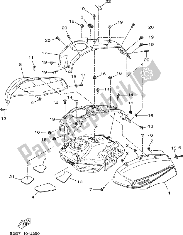 Wszystkie części do Zbiornik Paliwa 2 Yamaha MTM 660 2019