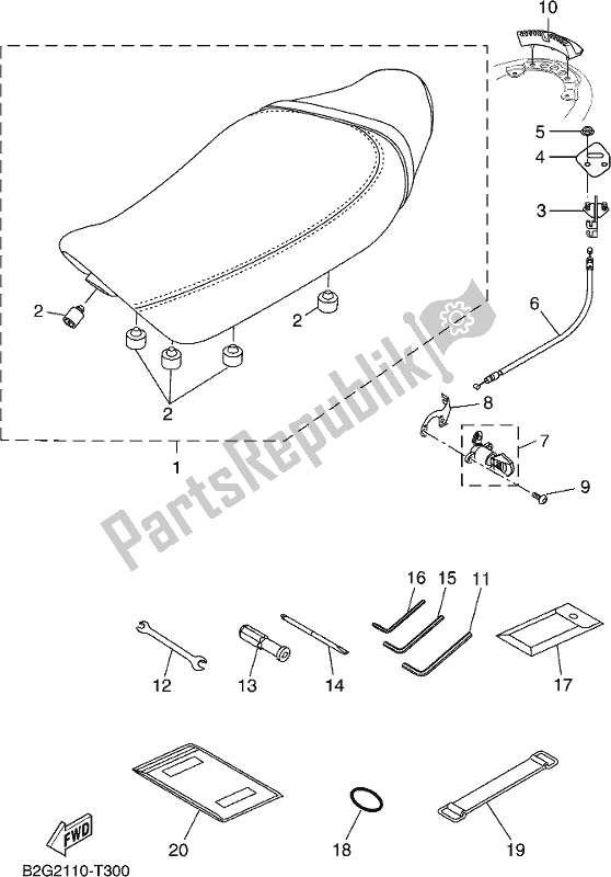 Tutte le parti per il Posto A Sedere del Yamaha MTM 660 2019