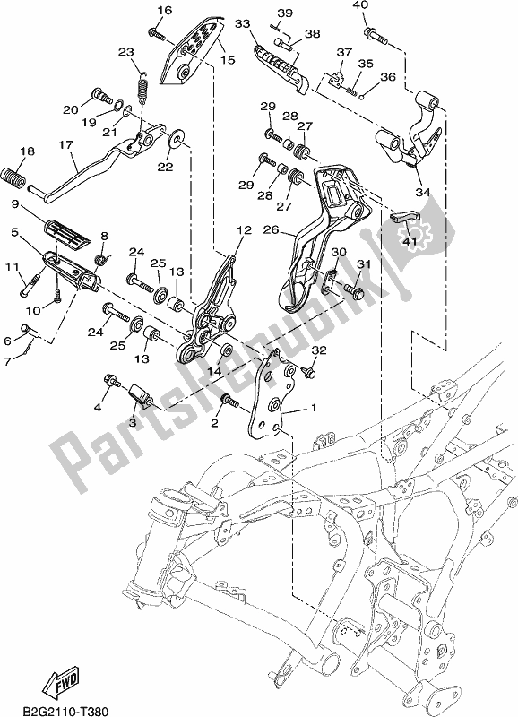 Wszystkie części do Podstawka I Podnó? Ek 2 Yamaha MTM 660 2019