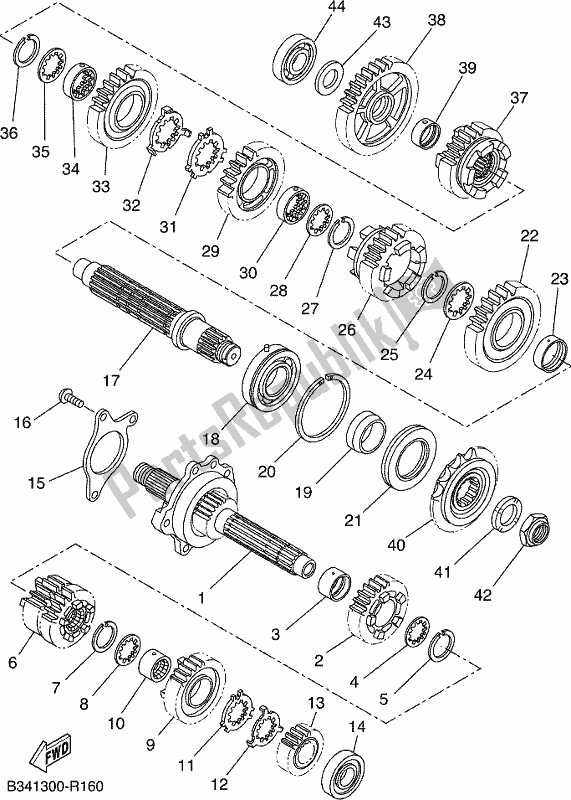 Wszystkie części do Przenoszenie Yamaha MTM 660 2019